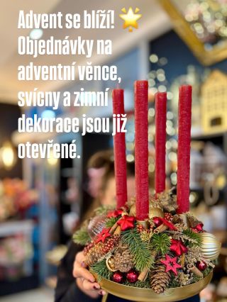 Advent se blíží! 🌟 Objednávky na adventní věnce, svícny a zimní dekorace jsou již otevřené. 💌 Každý kousek děláme s láskou...